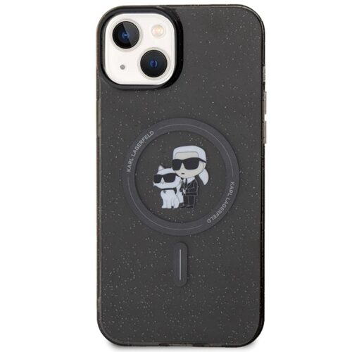 Karl Lagerfeld KLHMP15SHGKCNOK iPhone 15 6.1" fekete keménytok Karl&Choupette Glitter MagSafe - Image 2