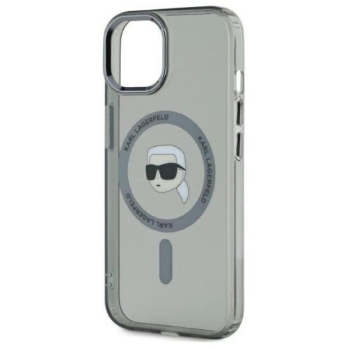Karl Lagerfeld KLHMP15SHLSKIK IML Metal Karl Head MagSafe-kompatibilis keménytok iPhone 15 - szürke átlátszó - Image 2