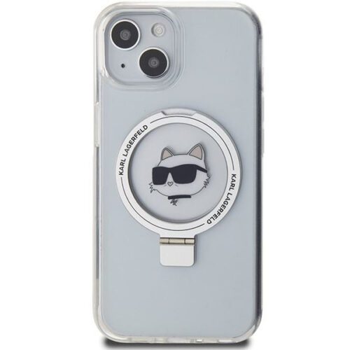 Karl Lagerfeld KLHMP15SHMRSCHH iPhone 15 6.1" fehér keménytok gyűrűs állvány Choupette Head MagSafe - Image 2
