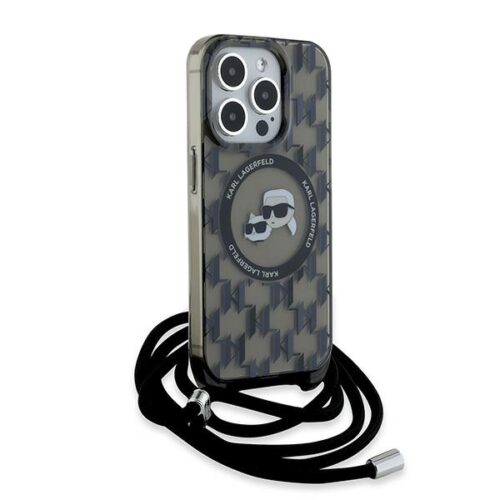 Karl Lagerfeld KLHMP15XHCCKCKLCK IML Crossbody Monogram Karl & Choupette Head MagSafe-kompatibilis tok iPhone 15 Pro Max - fekete - Image 2