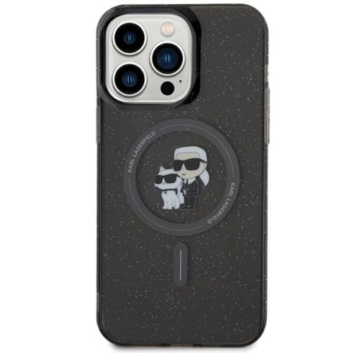 Karl Lagerfeld KLHMP15XHGKKCNOK iPhone 15 Pro Max 6.7" fekete keménytok Karl&Choupette Glitter MagSafe Karl&Choupette Glitter MagSafe - Image 2