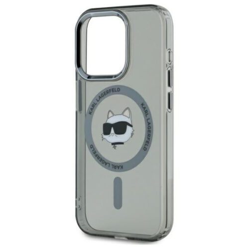 Karl Lagerfeld KLHMP15XHLSCHK IML Metal Choupette Head MagSafe-kompatibilis keménytok iPhone 15 Pro Max - szürke átlátszó - Image 2