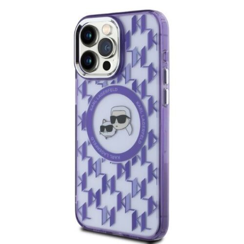Karl Lagerfeld KLHMP15XHMCKMHU IML Monogram Karl&Choupette Head MagSafe tok iPhone 15 Pro Max - lila - Image 2