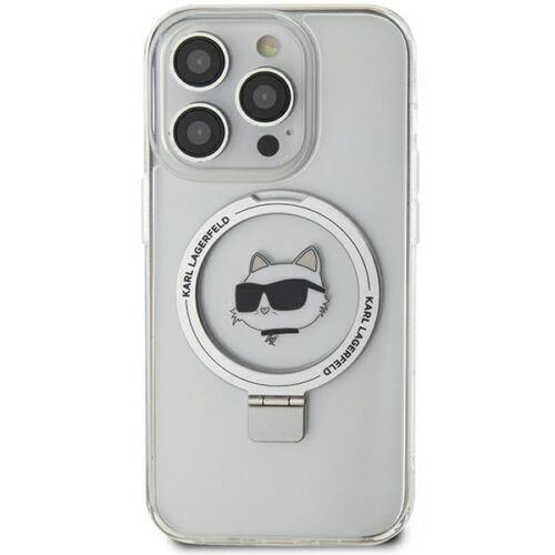 Karl Lagerfeld KLHMP15XHMRSCHH iPhone 15 Pro Max 6.7" fehér keménytok gyűrűs állvány Choupette fej MagSafe - Image 2