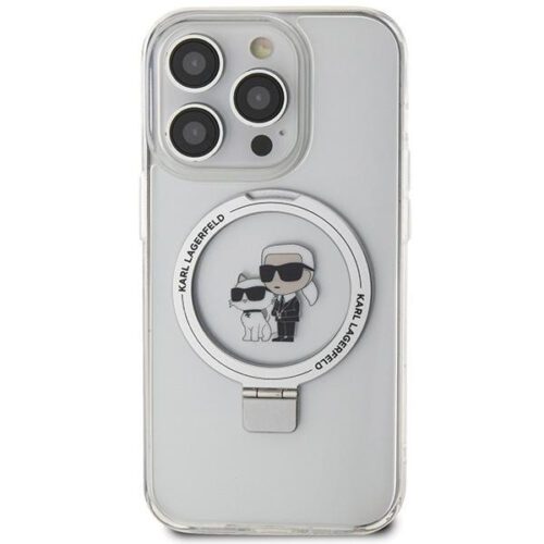 Karl Lagerfeld KLHMP15XHMRSKCH Ring Stand Karl&Choupette MagSafe-kompatibilis tok iPhone 15 Pro Max - fehér - Image 2