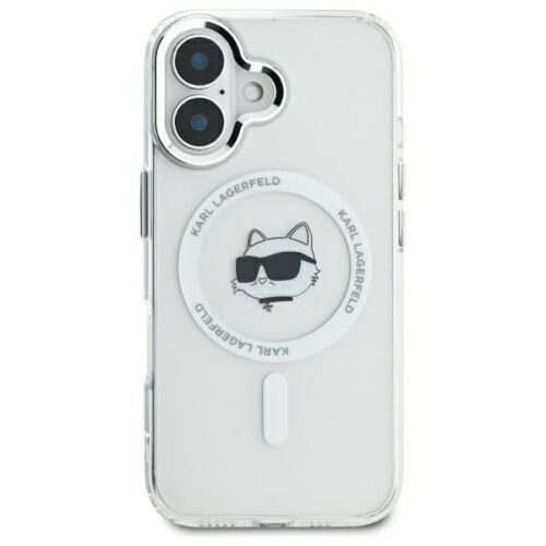 Karl Lagerfeld KLHMP16MHLSCHH IML Metal Choupette Head MagSafe keménytok iPhone 16 Plus - fehér - Image 2