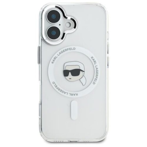 Karl Lagerfeld KLHMP16SHLSKIH IML Metal Karl Head MagSafe keménytok iPhone 16 - fehér - Image 2