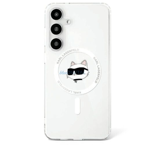 Karl Lagerfeld KLHMS25MHLSCHH IML Metal Choupette Head MagSafe-kompatibilis tok Samsung Galaxy S25 Plus - fehér