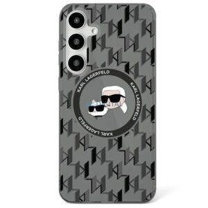 Karl Lagerfeld KLHMS25SHMCKMHK IML Metal Monogram KC Heads MagSafe-kompatibilis tok Samsung Galaxy S25 - fekete