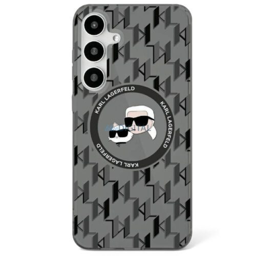 Karl Lagerfeld KLHMS25SHMCKMHK IML Metal Monogram KC Heads MagSafe-kompatibilis tok Samsung Galaxy S25 - fekete