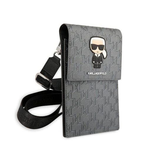 Karl Lagerfeld telefon táska KLWBSAMIPG ezüst ikonikus Karl Monogram Patch tok - Image 2