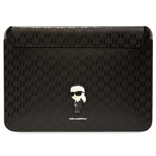Karl Lagerfeld tok KLCS14SAKHPKK 14" fekete Saffiano Monogram ikonikus 14" saffiano