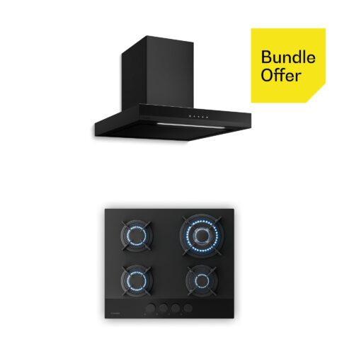 Klarstein Velaire gázfőzőlap + Velaire kürtős páraelszívó | Minimalista és elegáns | 60 cm