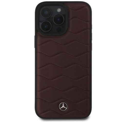 Mercedes MEHCP16X23RWRSR MB Waves Leather keménytok iPhone 16 Pro Max - piros - Image 2