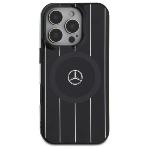 Mercedes MEHMP16L23HRSK MB Double Layer Crossed Lines MagSafe keménytok iPhone 16 Pro - fekete - Image 2