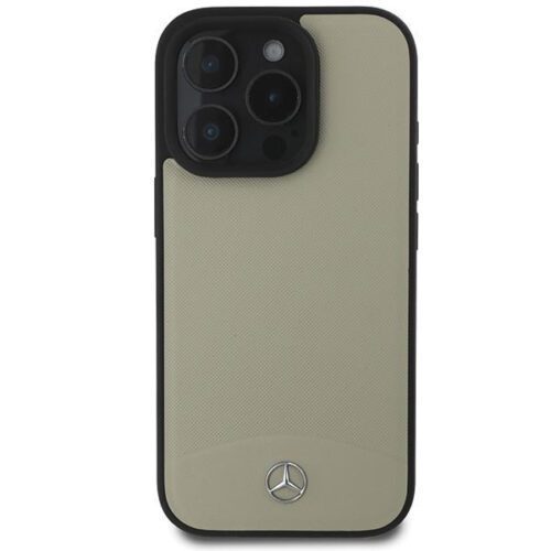 Mercedes MEHMP16X23RBARE MB Textured and Plain Leather MagSafe keménytok iPhone 16 Pro Max - bézs - Image 2
