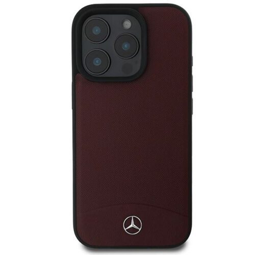Mercedes MEHMP16X23RBARR Textured And Plain Leather MagSafe keménytok iPhone 16 Pro Max - piros - Image 2