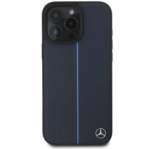 Mercedes MEHMP16X23RURBV MB Blue Line Leather MagSafe keménytok iPhone 16 Pro Max - tengerészkék - Image 2