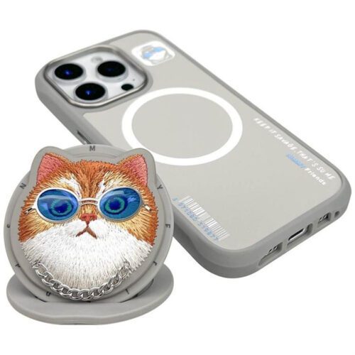 Nimmy Glasses Cool Cat MagSafe-kompatibilis tok iPhone 16 Pro - szürke - Image 2