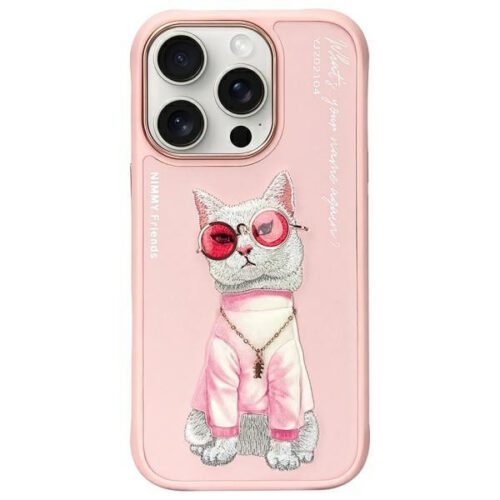 Nimmy Glasses Cool Cat tok iPhone 16 Pro Max - rózsaszín