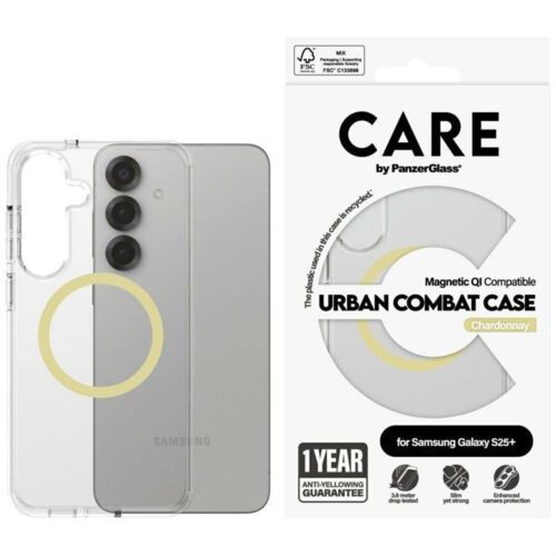 PanzerGlass Flagship Urban Combat Chardonnay QI MagSafe-kompatibilis tok Samsung Galaxy S25 Plus - átlátszó