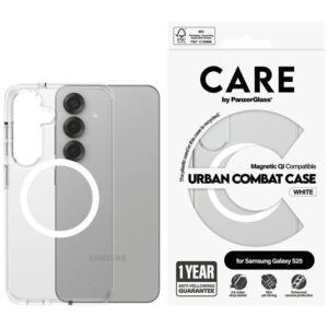 PanzerGlass Flagship Urban Combat White QI MagSafe-kompatibilis tok Samsung Galaxy S25 - átlátszó