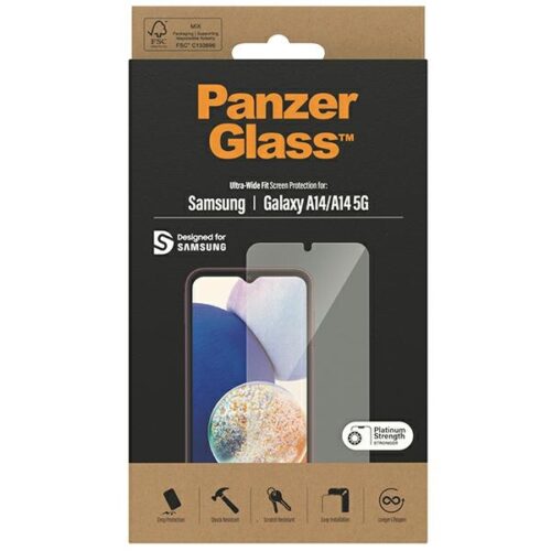 PanzerGlass Ultra-Wide Fit Samsung Galaxy A14 5G A146 / A14 A14 A145 képernyővédelem 7321 fólia - Image 2