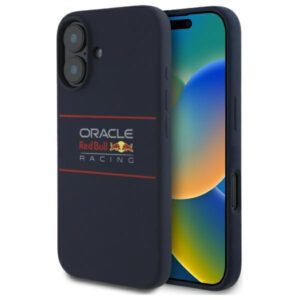 Red Bull RBHMP16M24SIHSRV Silicone Horizontal Logo MagSafe-kompatibilis tok iPhone 16 Plus - sötétkék
