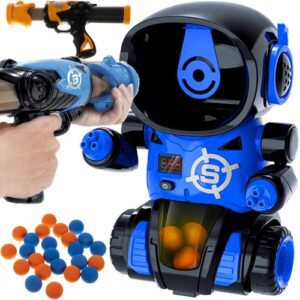 Robot célbadobós játék – Mozgó robot + 2 léghoki pisztoly és hablabdák (WNDR16800)