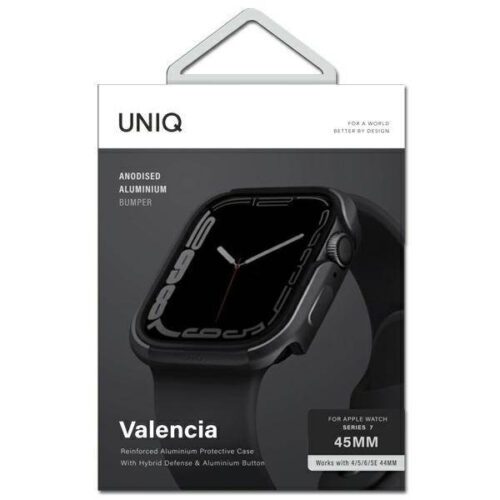 UNIQ etui Valencia Apple Watch Series 4/5/6/7/8/9/SE/SE2 45/44mm. grafit tok - Image 2