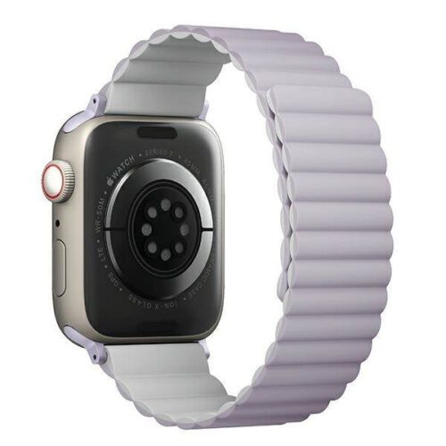 UNIQ óraszíj Revix Apple Watch Series 1/2/3/4/4/5/6/7/8/9/SE/SE2 38/40/41mm. Megfordítható mágneses lila-fehér - Image 2