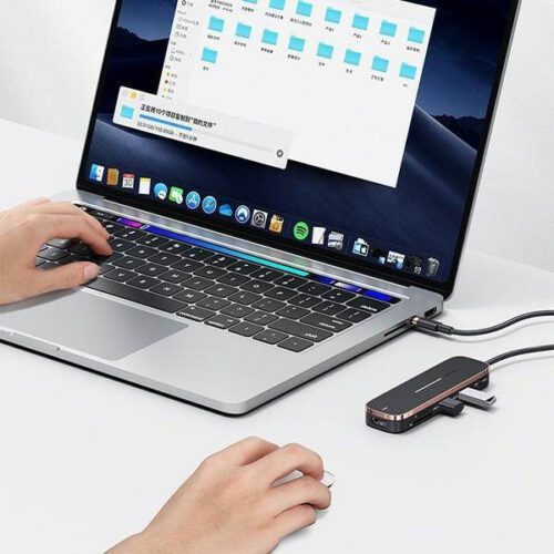 USAMS adapter HUB 3xUSB + USB-C + HDMI fekete - Image 2