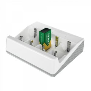 VARTA UNIVERSAL elemtöltő AAA/A/C/D/ 9V elemek töltésére (elemek nélkül) - fehér