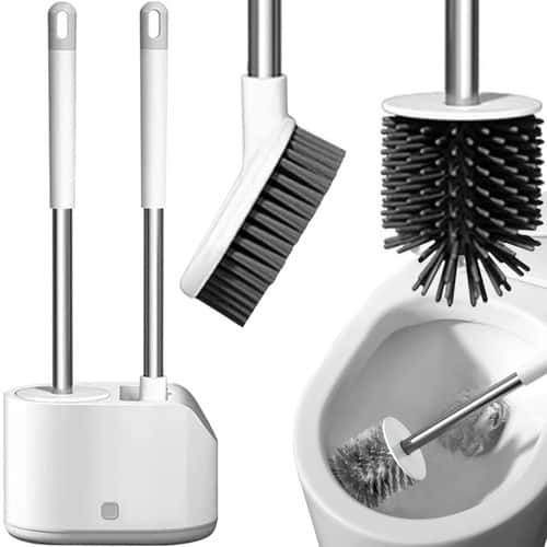 2 darabos WC kefe készlet szilikon és lapos kefével (WNDR24377)
