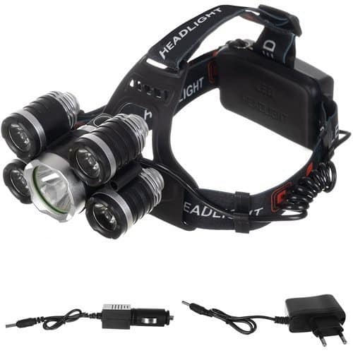 Fejlámpa 5 x T6 CREE leddel