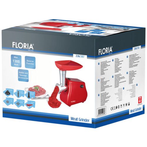 Floria ZLN2387 Elektromos húsdaráló - 1300W - piros - Image 2
