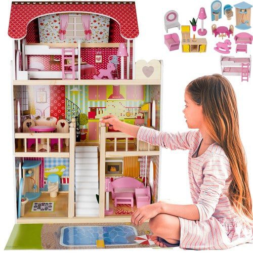 Kruzzel Fa Babaház 90 cm-es Medencével – Nagyméretű