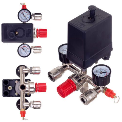 Nyomáskapcsoló nyomásszabályzóval és 2 db nyomásmérővel 400V 1/2" Technic PL-400