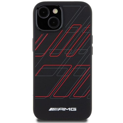 AMG AMHMP15M23SSPK iPhone 15 Plus 6.7" fekete keménytok szilikon nagyméretű rombuszmintával MagSafe - Image 2