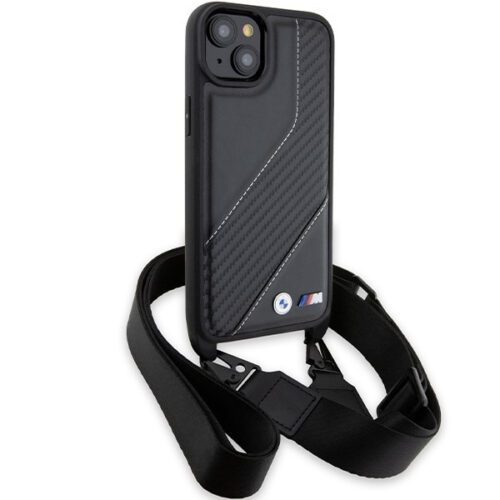 BMW BMHCP15M23PSCCK iPhone 15 Plus 6.7" fekete keménytok M Edition Carbon Stripe & Strap - Image 2