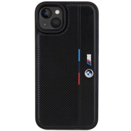 BMW BMHCP15M23PUPVK iPhone 15 Plus 6.7" fekete keménytok perforált trikolor vonal - Image 2