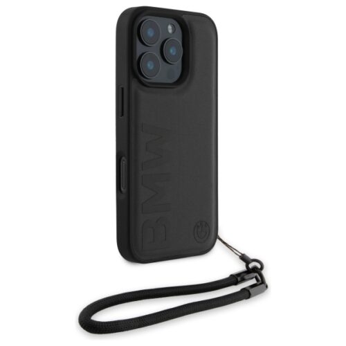 BMW BMHCP16L23RMRLK Signature Leather Wordmark keménytok iPhone 16 Pro - fekete - Image 2