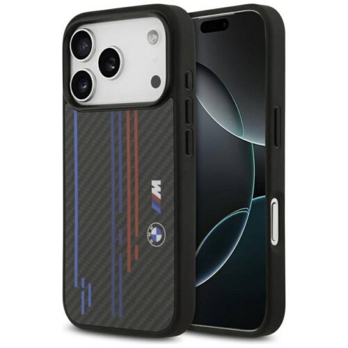 BMW M Kevlar Lines & Logo MagSafe tok BMW M Kevlar Lines & Logo MagSafe iPhone 17 Pro-hoz fekete