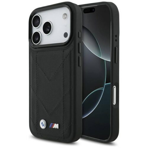 BMW M steppelt logóval ellátott tok MagSafe iPhone 17 Pro készülékhez fekete