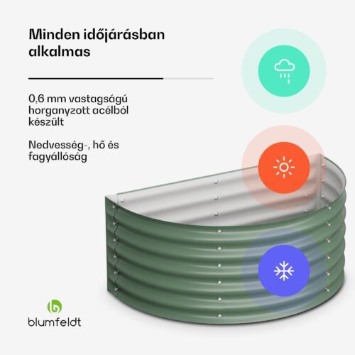 félkör alakú magaságyás