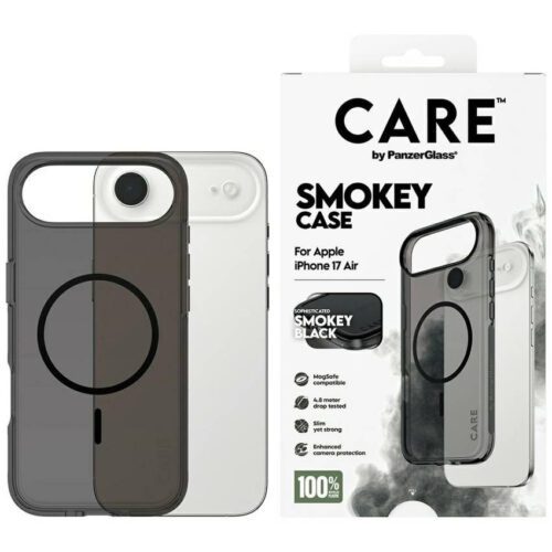 CARE by PanzerGlass Flagship Urban Explorer tok fekete színben MagSafe iPhone Air füstre