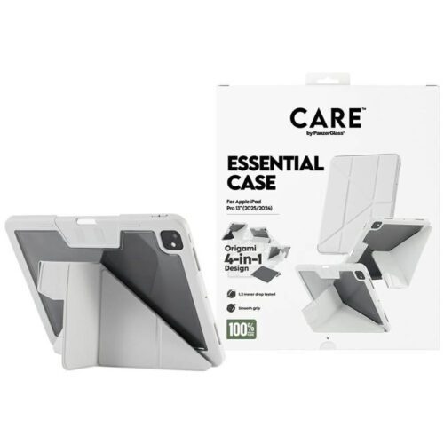 Care by PanzerGlass Y hajtogatott tok iPad Pro 13" (2025/2024) készülékhez világosszürke színben
