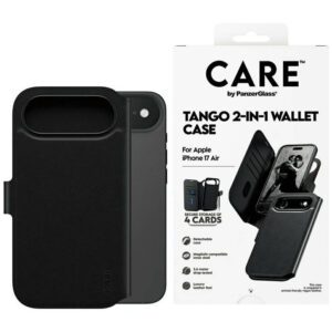 Case CARE by PanzerGlass Feature Tango 2w1 pénztárca tok MagSafe iPhone Airhez fekete