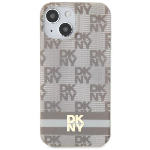 DKNY DKHMP15MHCPTSE IML Checkered Mono Pattern & Printed Stripes MagSafe-kompatibilis tok iPhone 15 Plus - bézs - Image 2