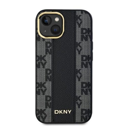 DKNY DKHMP15MPCPVSLK Leather Checkered Mono Pattern MagSafe-kompatibilis tok iPhone 15 Plus - fekete - Image 2